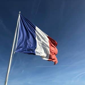 Yugoslavia flag under blue sky